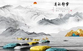 新中式背景墙图片