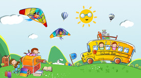 床头背景画手绘卡通儿童