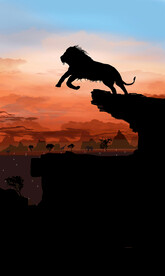 抽象画抽象油画草原雄狮