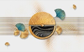 大理石抽象金色几何电视背景墙