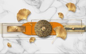 大理石抽象金色几何电视背景墙