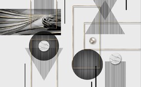 北欧风抽象几何图案电视背景墙