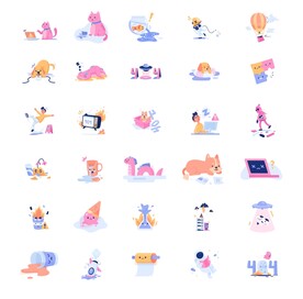 30个巧妙的错误状态插图图标