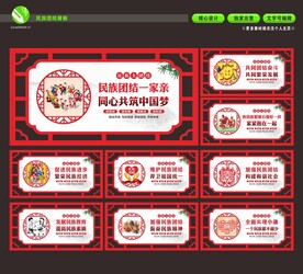 民族团结 墙绘