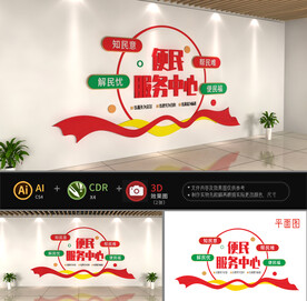 社区便民服务中心文化墙