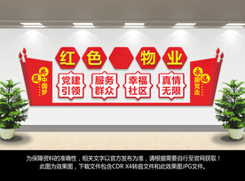 红色物业文化墙