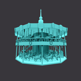 3D旋转木马模型