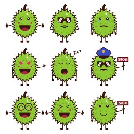 卡通榴莲拟人图标