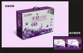 水果蓝莓包装效果图+平面图