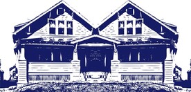 手绘房屋建筑矢量图