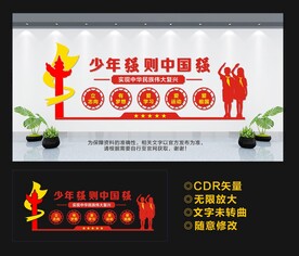 学校党建文化墙 少年强则中国强