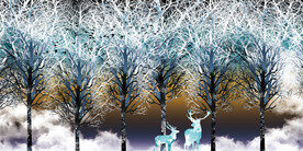 晶瓷画 抽象画 麋鹿