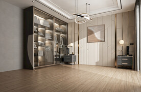 现代卧室 空场景 床