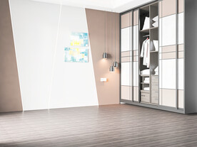 现代卧室 空场景 床