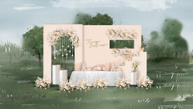 香槟色户外甜品区