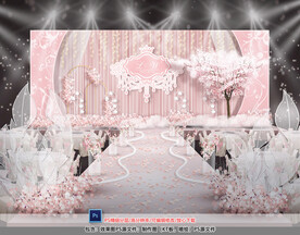 粉色婚礼仪式区