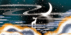 晶瓷画 星空夜晚 抽象画