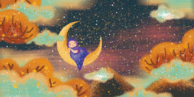 晶瓷画 抽象画 月亮