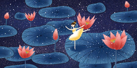 晶瓷画 抽象画 夜晚池塘