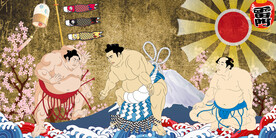 工装 日本摔跤日本料理店背景