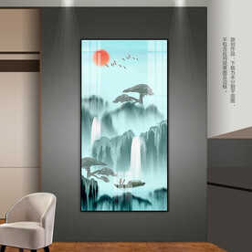 中国风山水画玄关挂画客厅装饰画