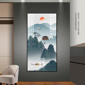 禅意山水画客厅玄关装饰画床头画