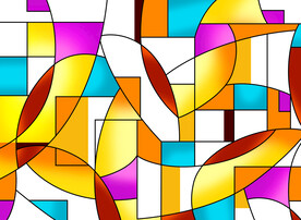 高清分层彩绘玻璃写真图