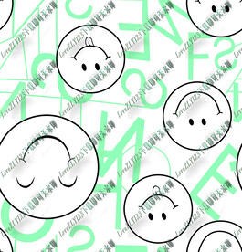 大笑脸线条字母