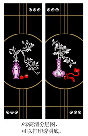 高清分层彩白彩推拉门写真