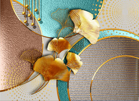 晶瓷画 抽象画 杏叶