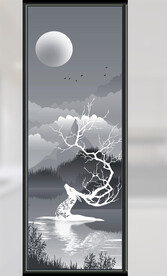 高清分层彩白彩平开门写真图