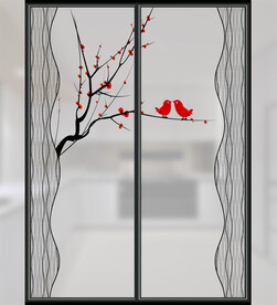 高清分层透明彩白彩推拉门写真图