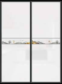 高清分层彩白彩透明底推拉门