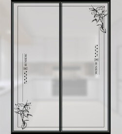 高清分层彩白彩透明底推拉门