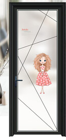 高清分层彩白彩透明底平开门 