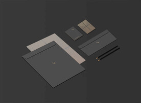 黑色简约高端信封样机