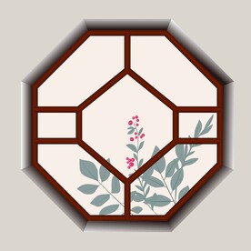 矢量图多边形边框花式中式窗