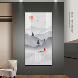 新中式水墨山水客厅玄关装饰画