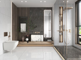 仿古砖瓷砖空间效果图