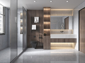 仿古砖瓷砖空间效果图