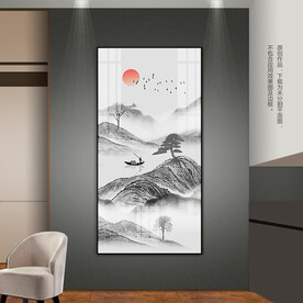 新中式水墨山水客厅玄关装饰画