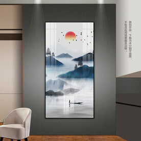 水墨风山水画客厅玄关装饰画挂画