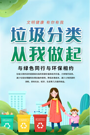 清新垃圾分类宣传海报