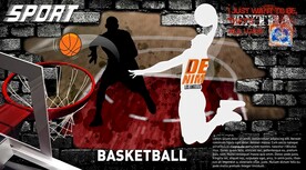 篮球涂鸦背景 工装背景墙