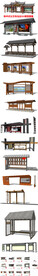 新中式公交车站台SU模型图集