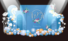 蓝色婚礼背景