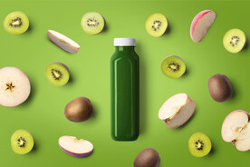 玻璃瓶装果汁饮料包装样机PSD