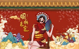 工装国潮来袭背景图片