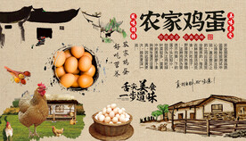农家鸡蛋背景墙