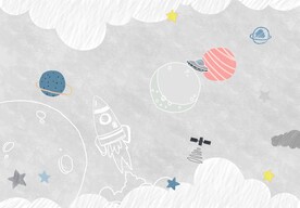 星球卡通儿童背景墙壁画
